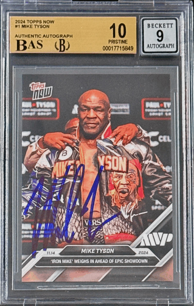 Mike Tyson Autographed 2024 Topps NOW Card BAS Pristine 10 & Auto 9 17715849