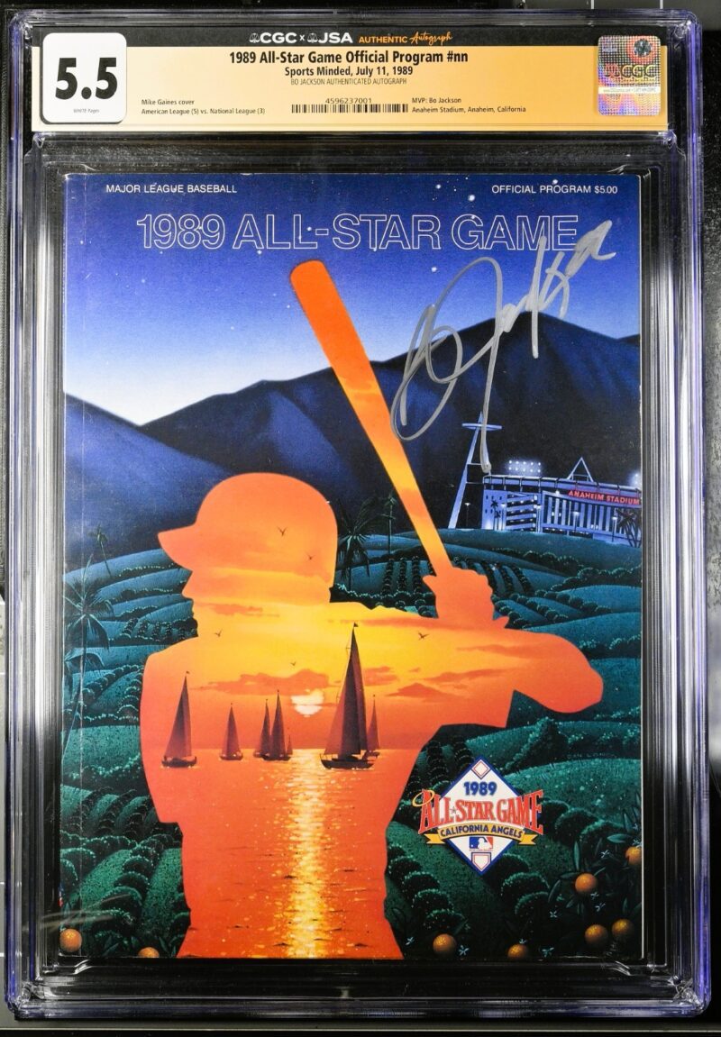 Bo Jackson Signed 1989 MLB All-Star Game Program CGC 5.5 JSA All-Star Game MVP