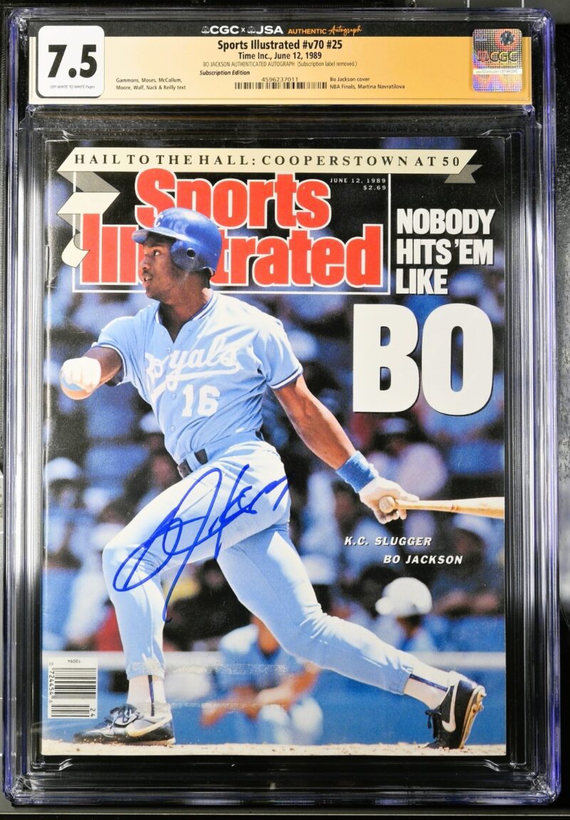 Bo Jackson Signed Sports Illustrated Magazine 6/12/1989 CGC 7.5 JSA Subscription