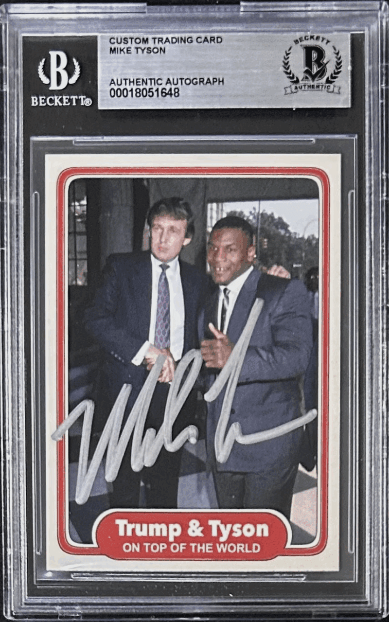 Mike Tyson Signed 2024 Fiterman Exclusive Card Beckett 18051648 President Trump