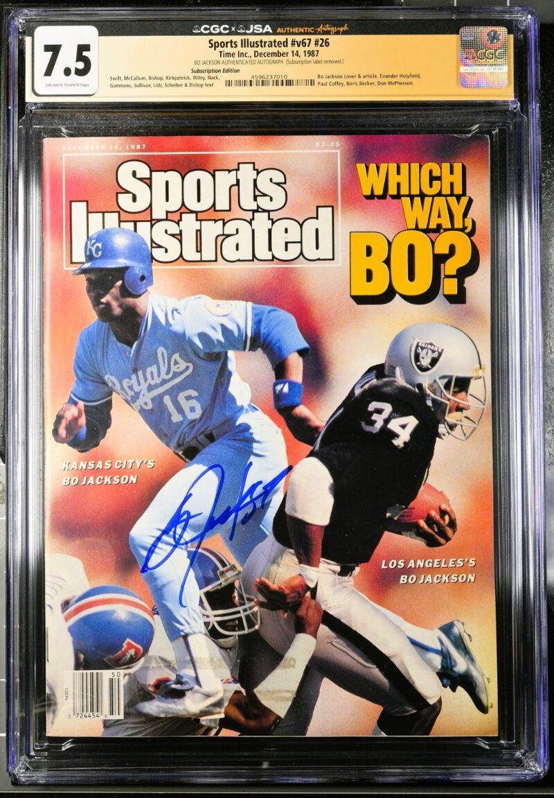 Bo Jackson Signed Sports Illustrated Magazine 12/14/1987 CGC 9.0 JSA