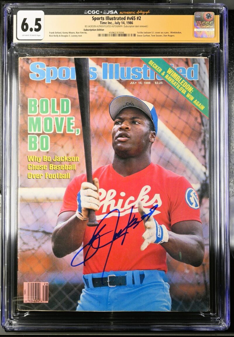 Bo Jackson Signed Sports Illustrated Magazine 7/14/1986 CGC 6.5 JSA 1st Cover