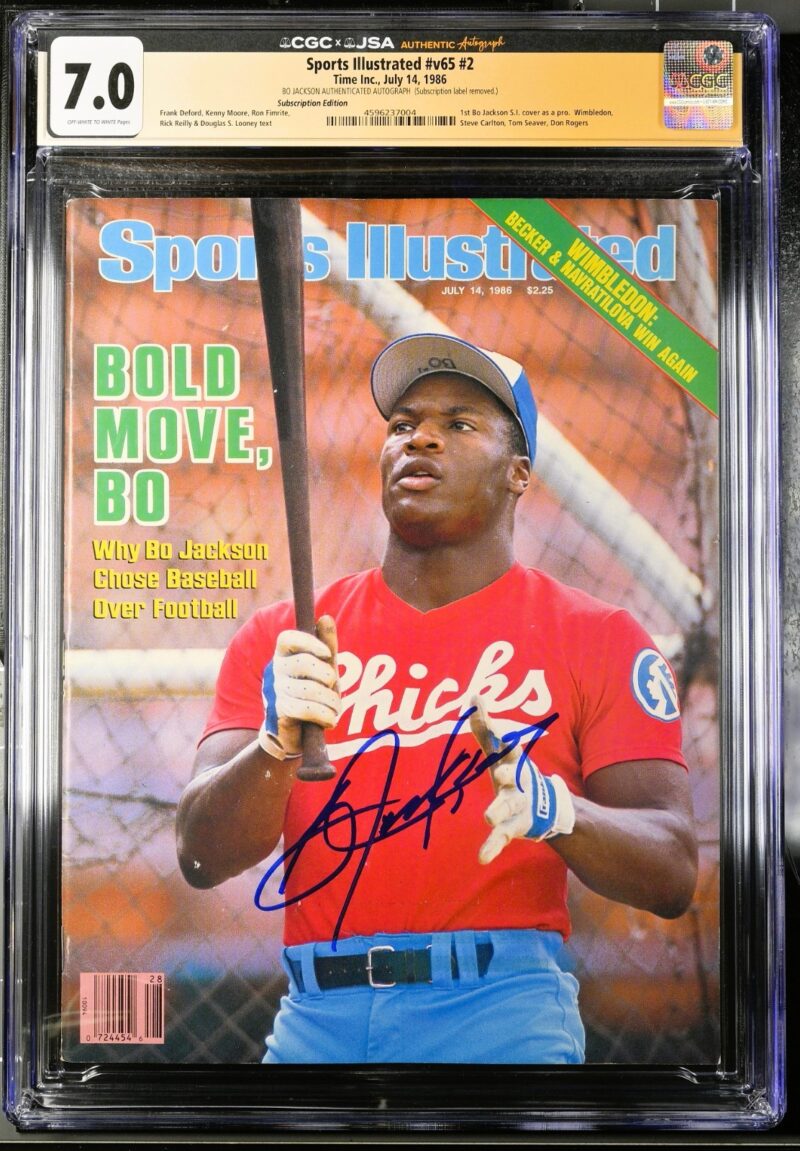 Bo Jackson Signed Sports Illustrated Magazine 7/14/1986 CGC 7.0 JSA 1st Cover