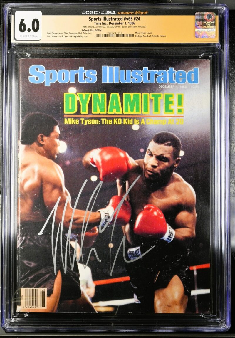 Mike Tyson Signed Sports Illustrated Magazine 12/1/1986 CGC 6.0 JSA