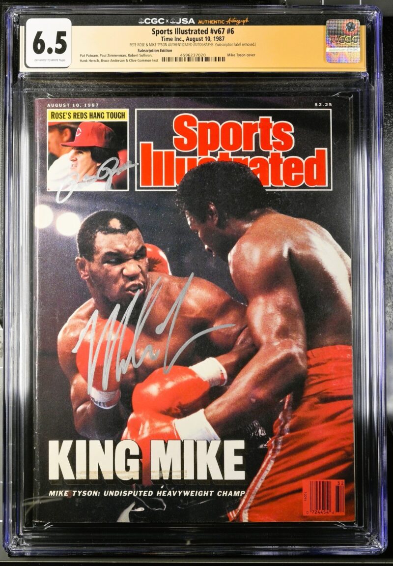 Mike Tyson & Pete Rose Signed Sports Illustrated Magazine 10/10/1987 CGC 6.5 JSA