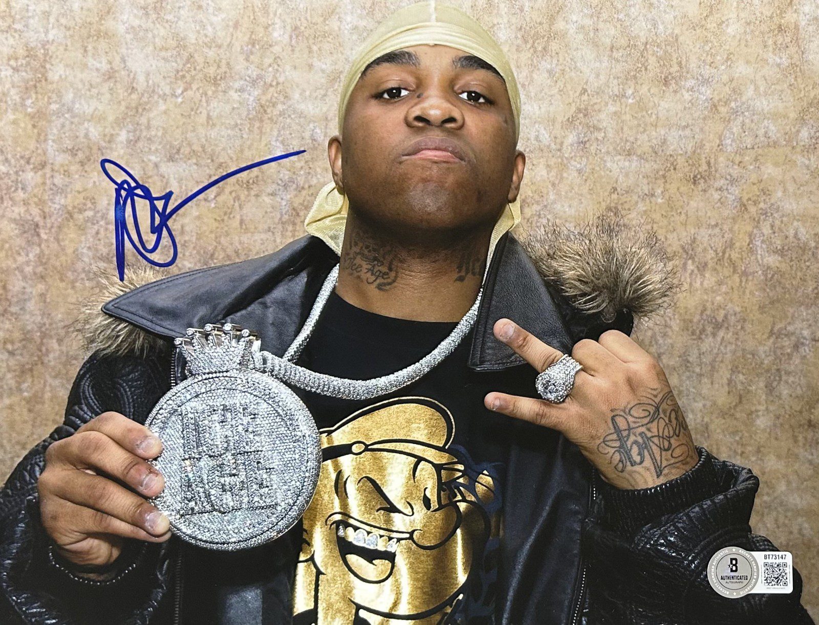 Mike Jones Signed Autograph 8x10 Beckett 2 Rapper