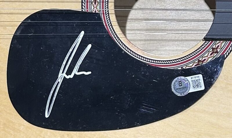Jon Pardi Signed Natural Acoustic 38 inch Guitar Beckett BT70799 - Image 3
