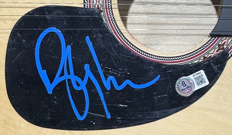 Ray Wylie Hubbard Signed Natural Acoustic 38 inch Guitar Beckett BT70862 - Image 3