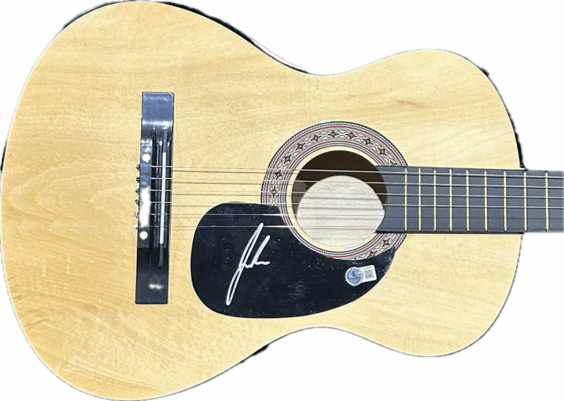 Jon Pardi Signed Natural Acoustic 38 inch Guitar Beckett BT70799 - Image 2