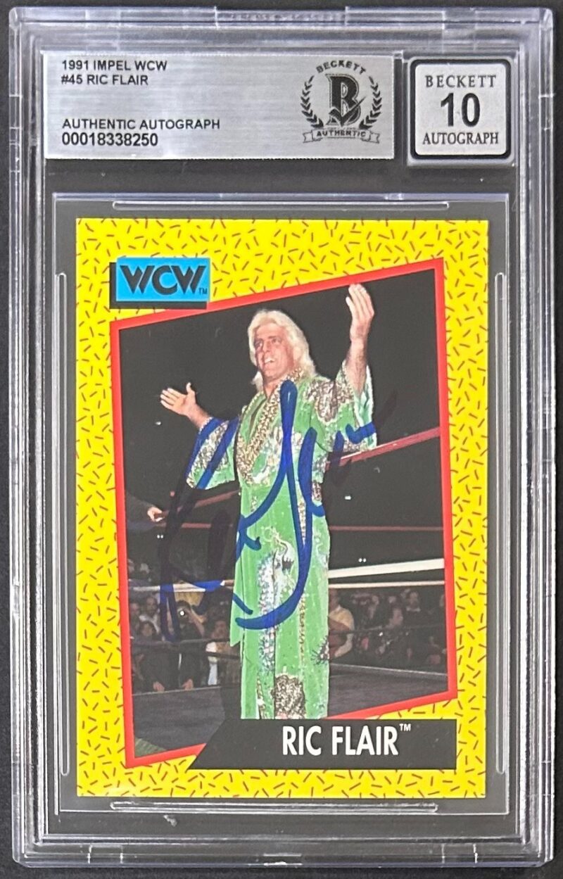 Ric Flair Signed 1991 Impel WCW Card #45 Beckett Auto 10 18338250