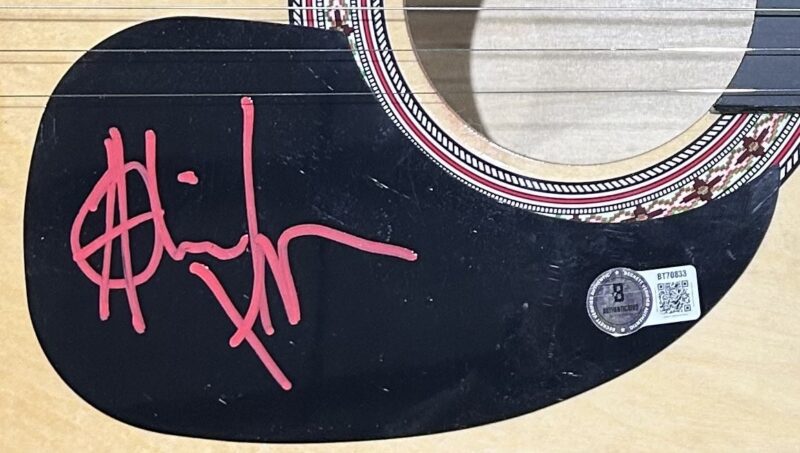 Al Jourgensen Signed Natural Acoustic 38 inch Guitar Beckett BT70833 - Image 3