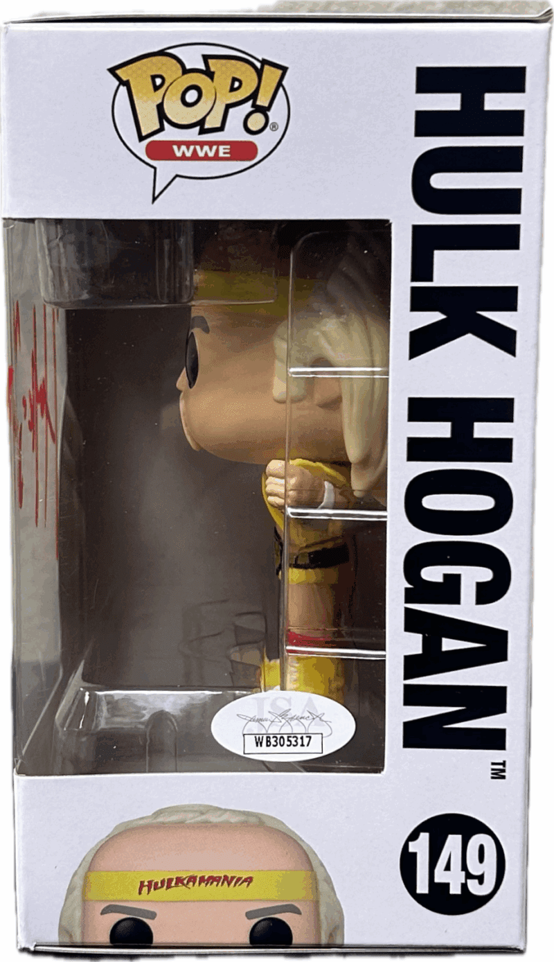 Hulk Hogan "HULKSTER" Signed Autographed Funko POP 149 JSA Authenticated Red - Image 2