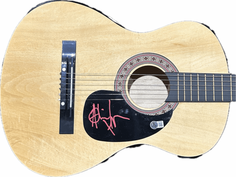 Al Jourgensen Signed Natural Acoustic 38 inch Guitar Beckett BT70833 - Image 2