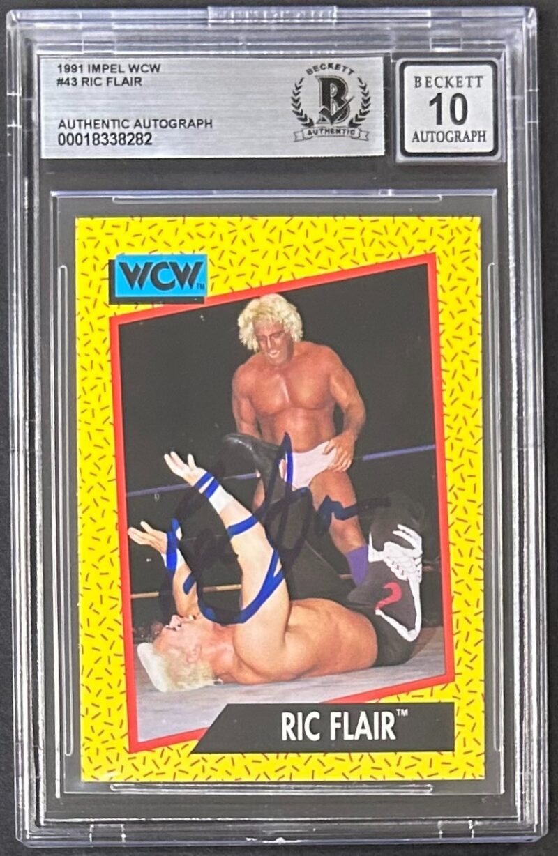Ric Flair Signed 1991 Impel WCW Card #43 Beckett Auto 10 18338282