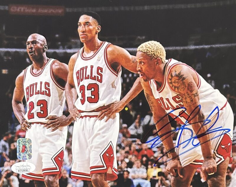 Dennis Rodman Signed Autographed 8x10 Photo JSA Authentic Chicago Bulls 1