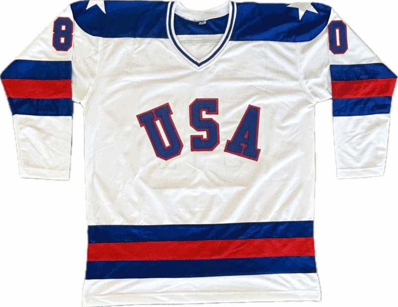 Miracle On Ice Signed Custom Red/White/Blue Jersey Beckett 19 Autos Jersey 6/10 - Image 5