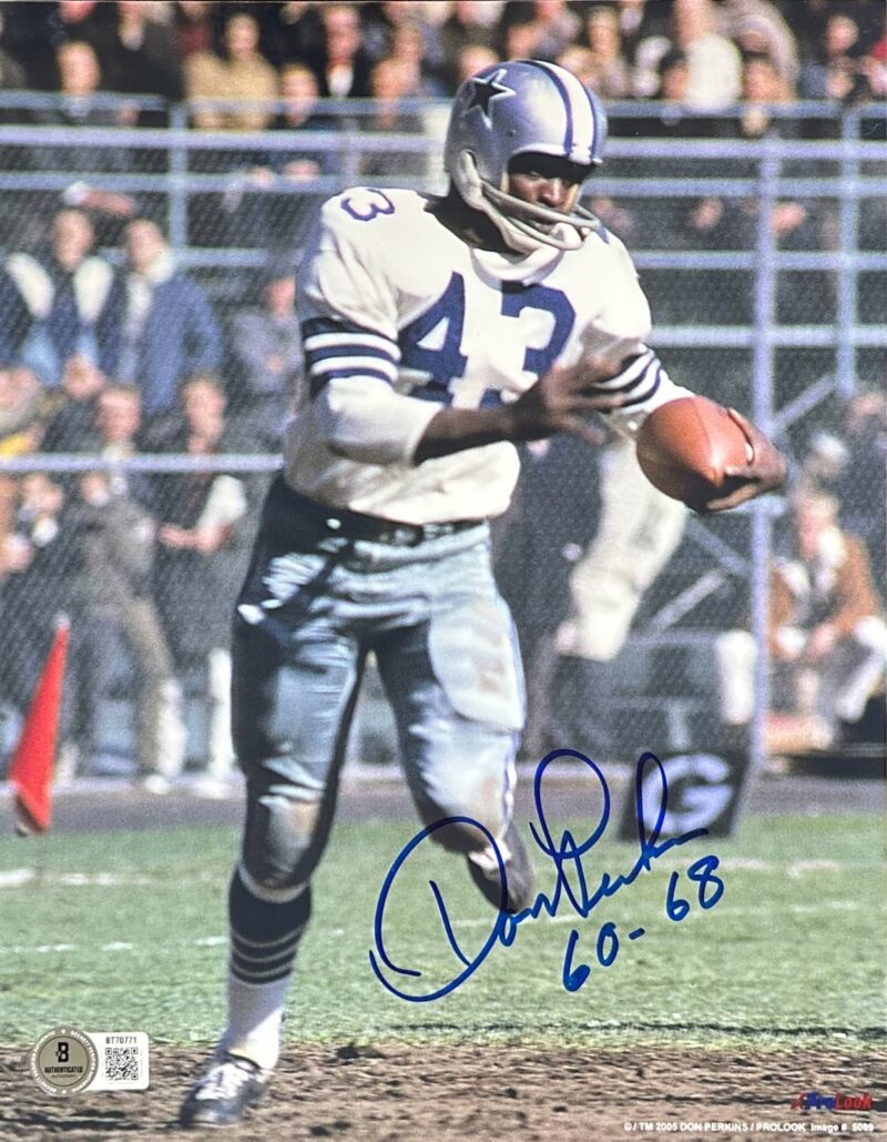 Don Perkins Signed Autographed 8x10 Photo Beckett Dallas Cowboys