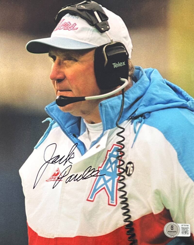 Jack Pardee Signed Autographed 8x10 Photo Beckett Houston Oilers #5