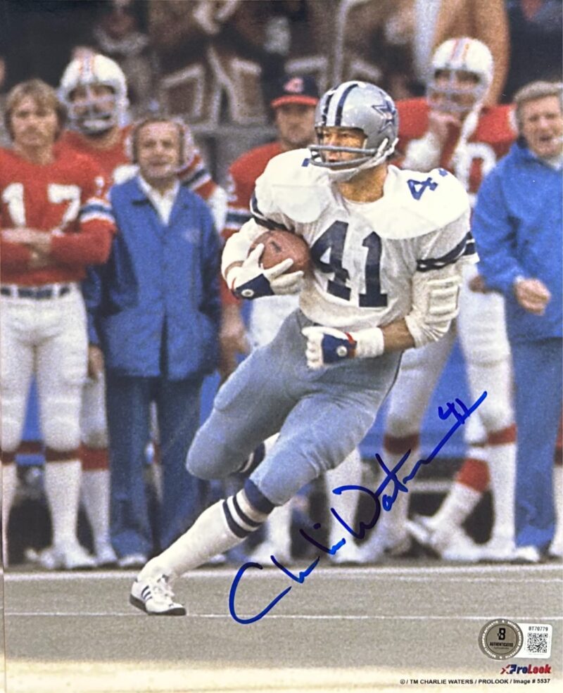 Charlie	Waters Signed Autographed 8x10 Photo Beckett Dallas Cowboys