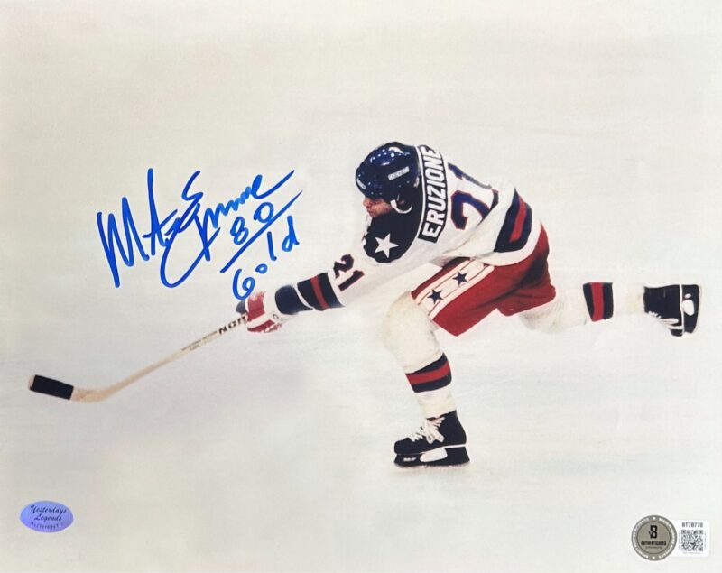 Mike Eruzione Signed 8x10 Photo Beckett USA Olympics Hockey Miracle On Ice