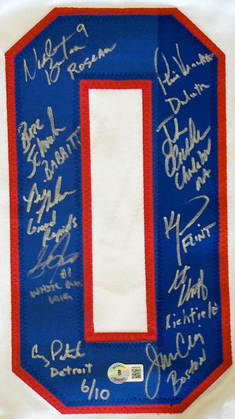 Miracle On Ice Signed Custom Red/White/Blue Jersey Beckett 19 Autos Jersey 6/10 - Image 4