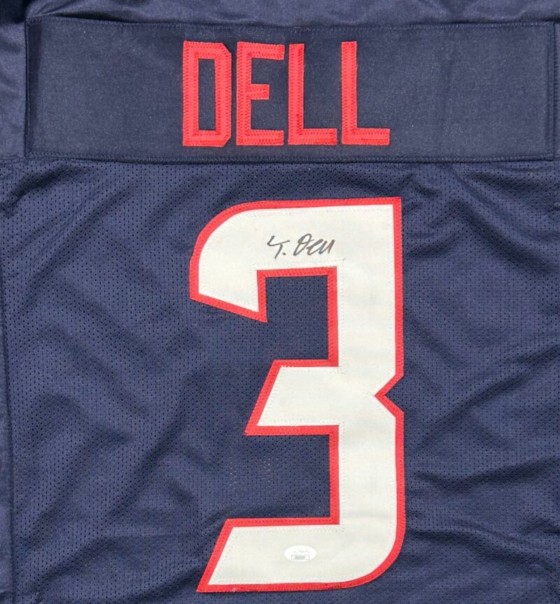 Tank Dell Signed Autographed Blue/Red Custom Jersey JSA Authenticated - Image 2