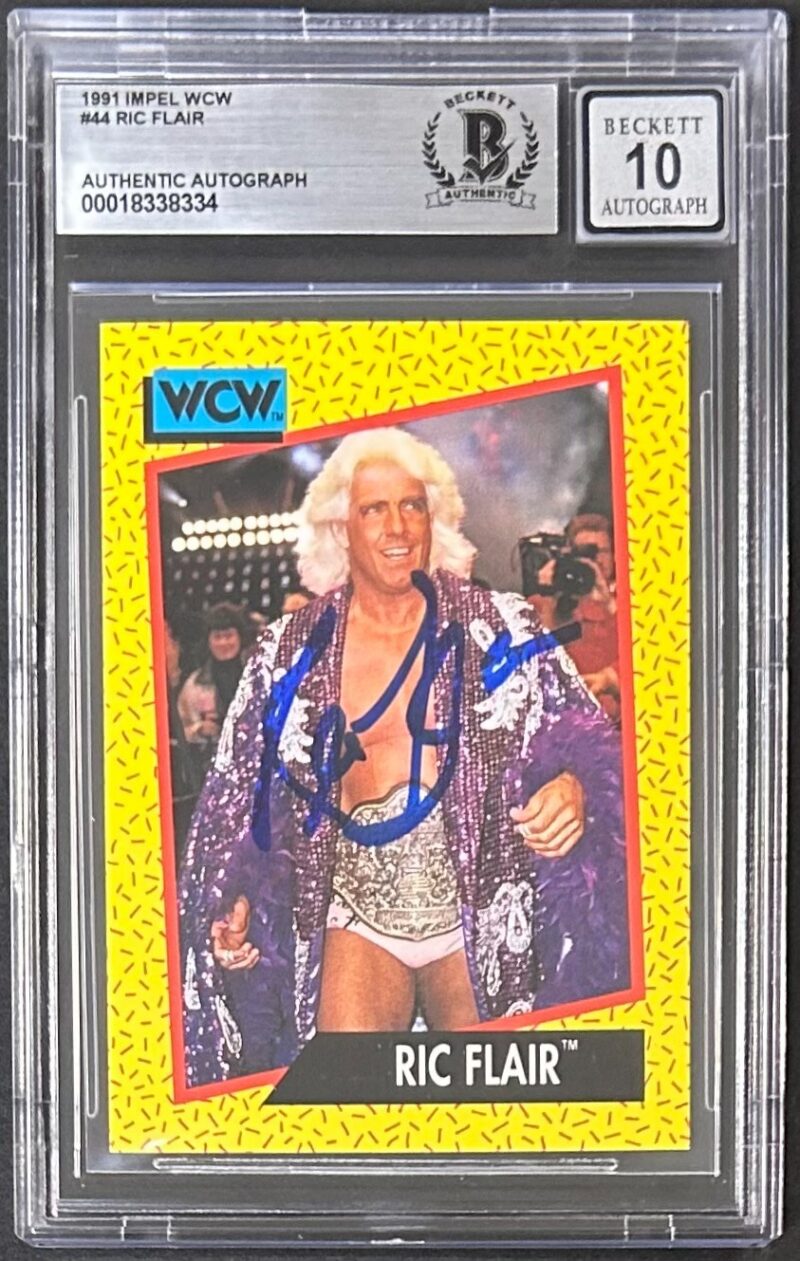 Ric Flair Signed 1991 Impel WCW Card #44 Beckett Auto 10 18338334