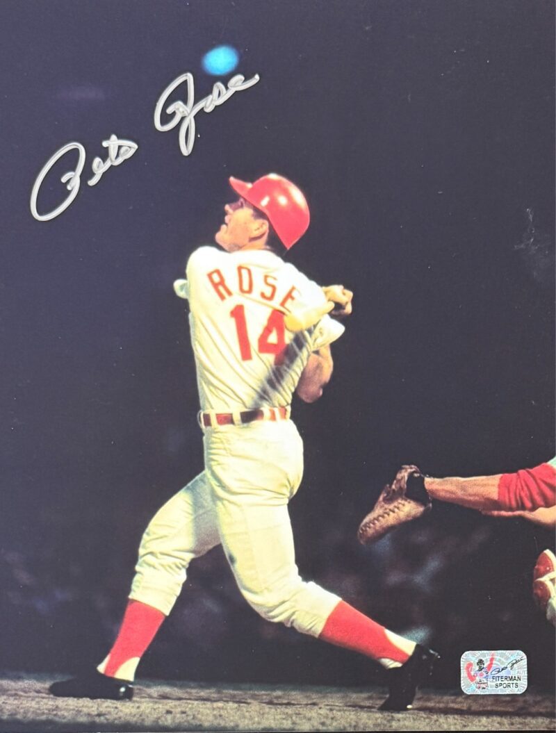 Pete Rose Signed Autographed 8x10 Photo Pete Rose Exclusive Hologram Red 4