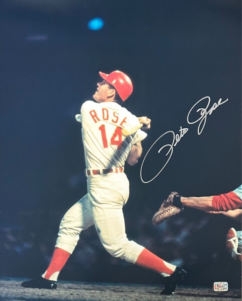 Pete Rose Signed Autographed 16x20 Photo Rose Exclusive Hologram Reds 11 Sil B