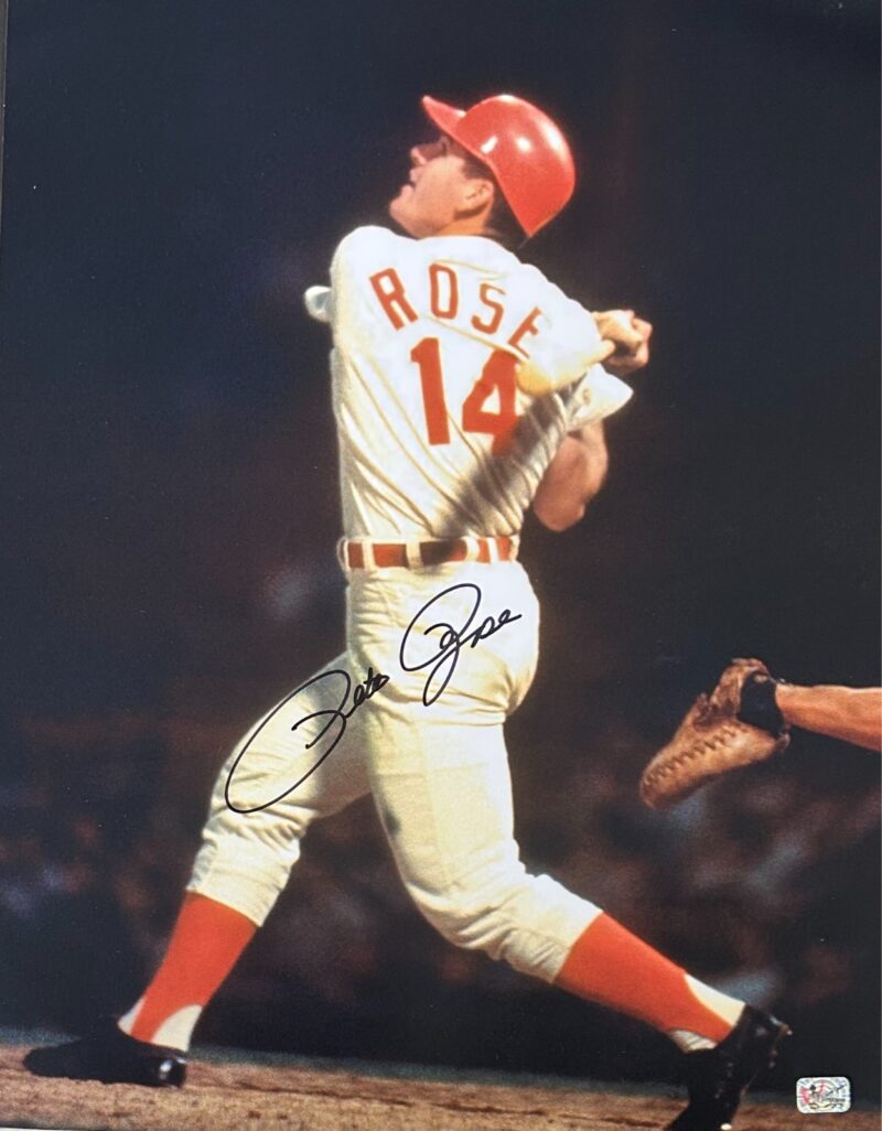 Pete Rose Signed Autographed 16x20 Photo Rose Exclusive Hologram Reds 11 Black C