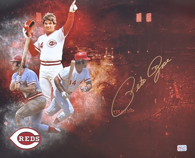 Pete Rose Signed Autographed 16x20 Photo Pete Rose Exclusive Hologram REDS 10