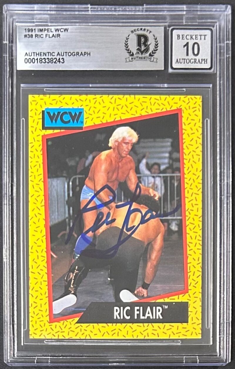 Ric Flair Signed 1991 Impel WCW Card #38 Beckett Auto 10 18338243