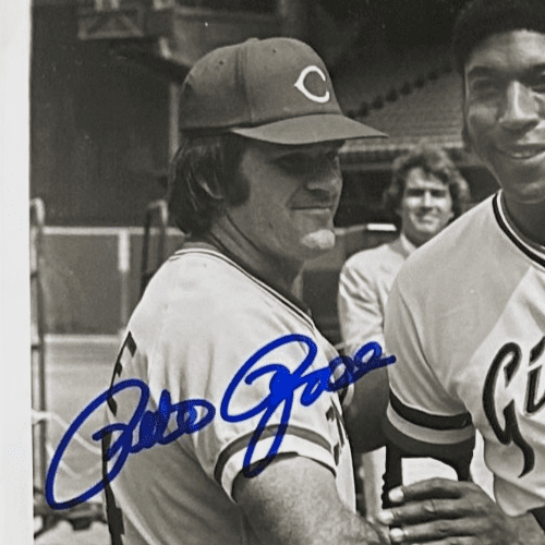 PETE ROSE AUTOGRAPHED ORIGINAL 1977 TYPE 1 PHOTOGRAPH PSA/DNA (WILLIE McCOVEY) - Image 2