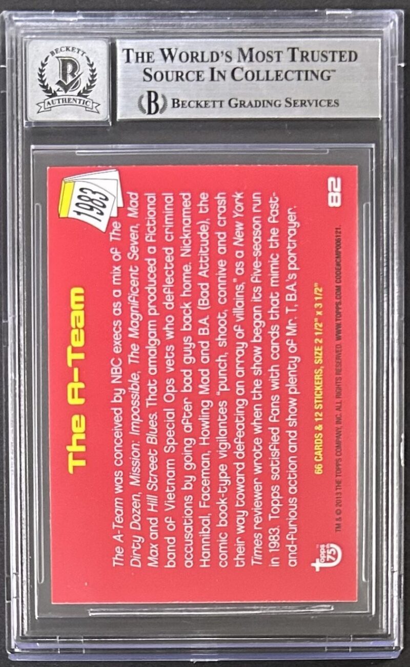 Mr. T Signed 2013 Topps 75th Anniv Rainbow Foil Card #82 BAS Auto 10 18338156 - Image 3