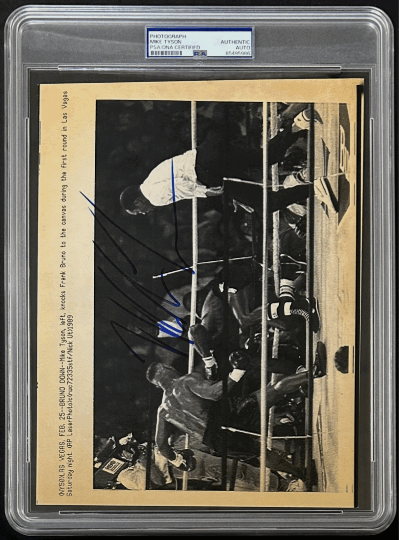 Mike Tyson Signed 1989 Type 3 Photograph PSA/DNA Tyson vs Frank Bruno - Image 2