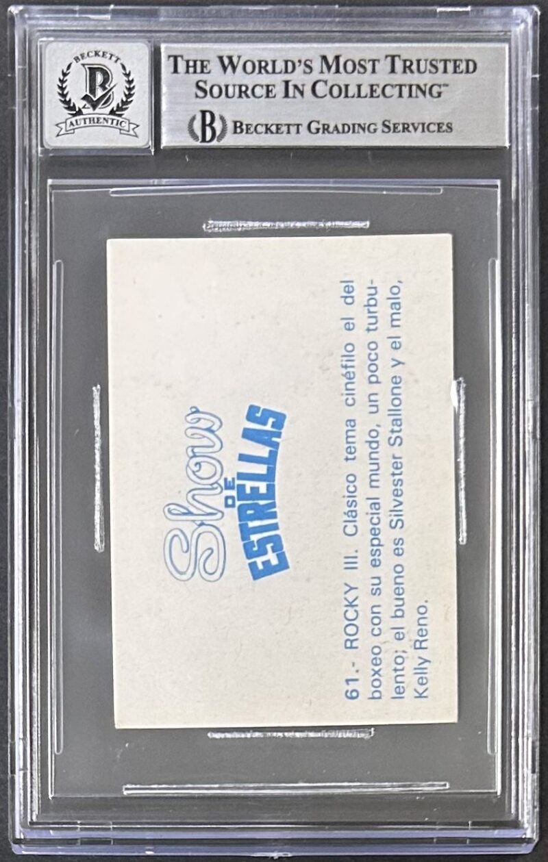 Mr T Signed 1982 Rocky III Show de Estrellas Rookie Card 61 BAS Auto 10 18338204 - Image 3