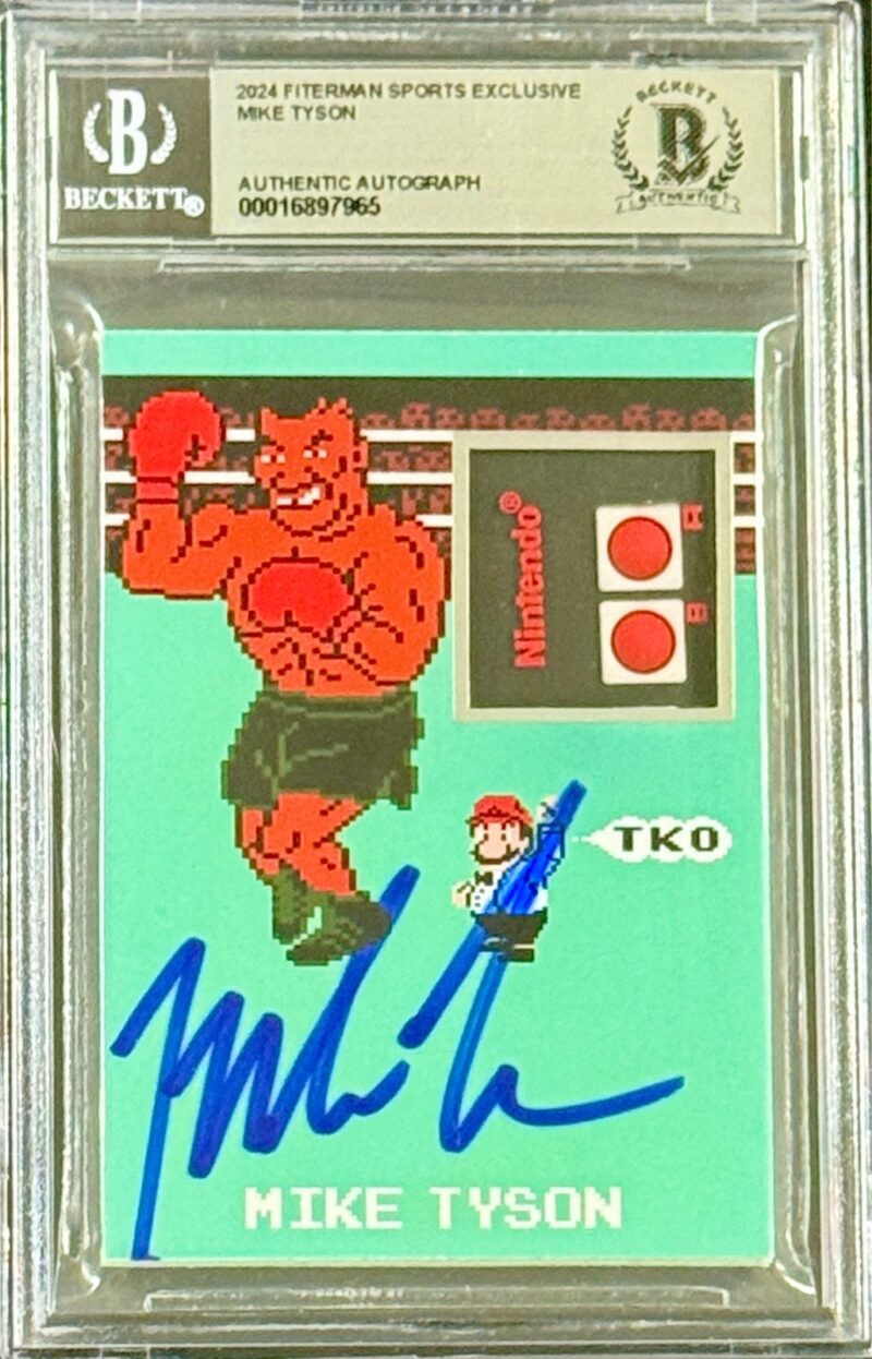 MIKE TYSON 2024 Fiterman Sports Exclusive Punch Out Signed Card BAS 16897965 (A)