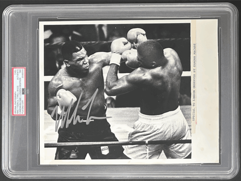Mike Tyson Signed Original 1987 Type 1 Photograph PSA/DNA Tyson vs Tyrell Biggs