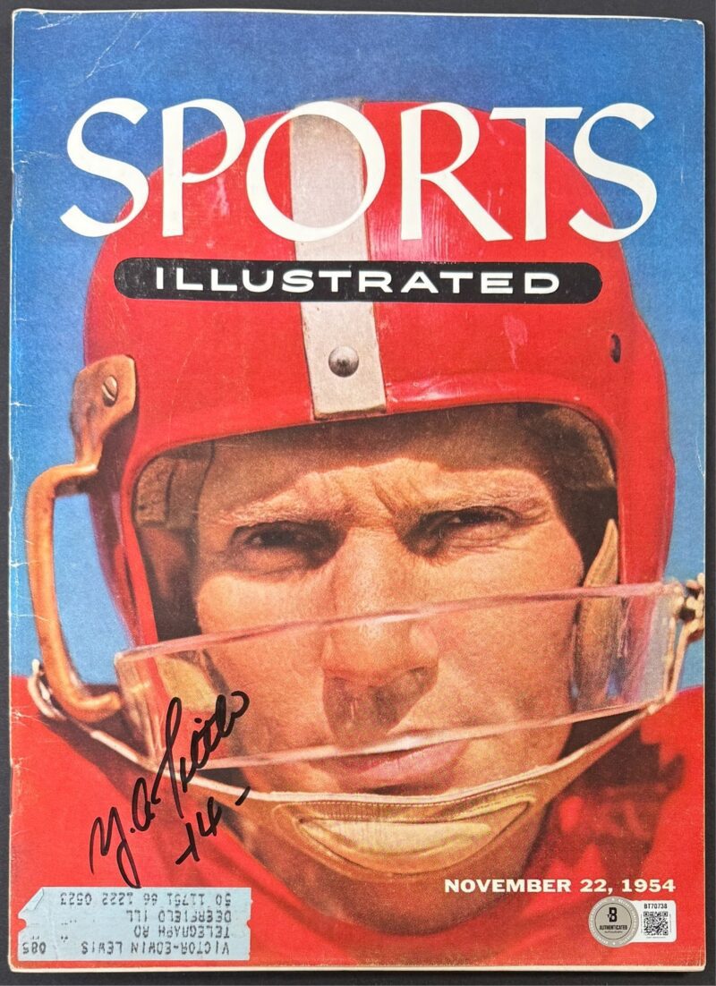 Y.A. Tittle Signed Nov. 22, 1954 Sports Illustrated Magazine Beckett 49'ers