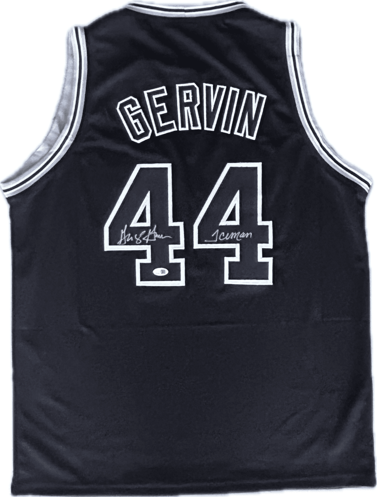 George Gervin Signed Autographed Black Jersey JSA Authenticated Iceman