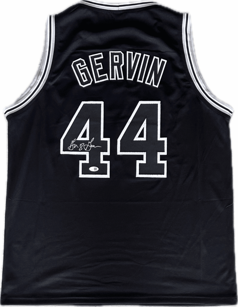 George Gervin Signed Autographed Black Jersey JSA Authenticated