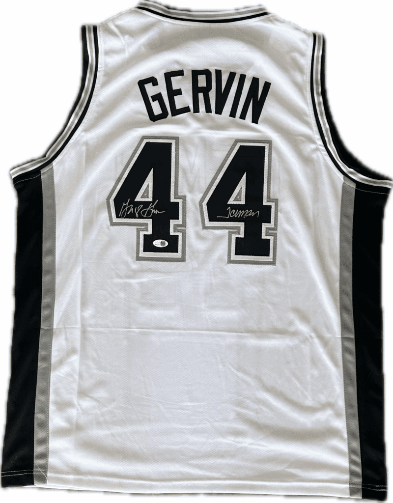 George Gervin Signed Autographed White/Black Jersey JSA Authenticated Iceman