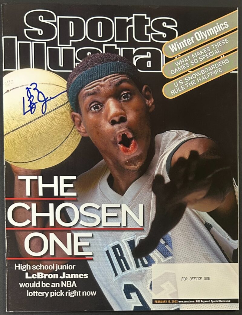 LeBron James Signed 2/18/2002 Sports Illustrated Magazine Beckett First SI Cover