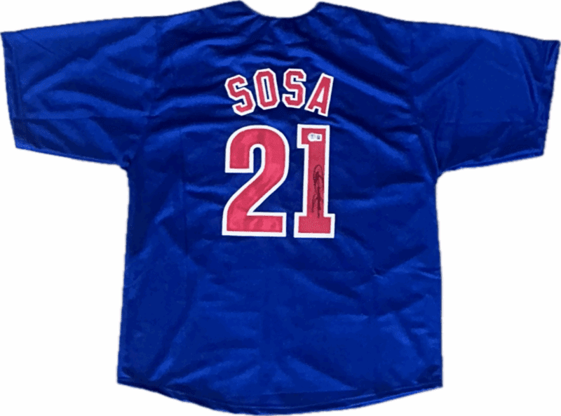 Sammy Sosa Signed Autographed Blue/Red Jersey Beckett Authenticated