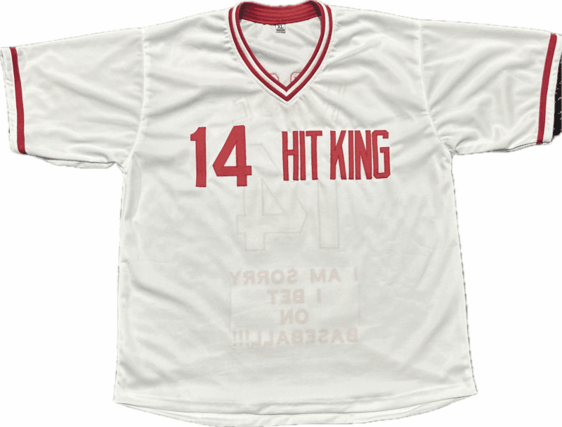 Pete Rose Signed White Jersey Pete Rose Exclusive Hologram Bet On Baseball - Image 4