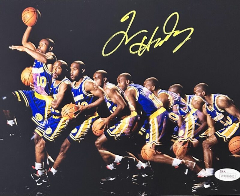 Tim Hardaway Signed Autographed 8x10 Photo JSA Golden Sate Warriors NBA 3 Yellow