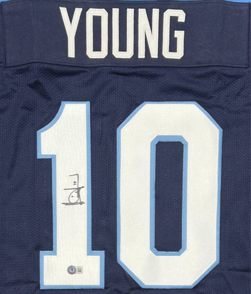 Vince Young Signed Autographed Blue Jersey Beckett - Image 2