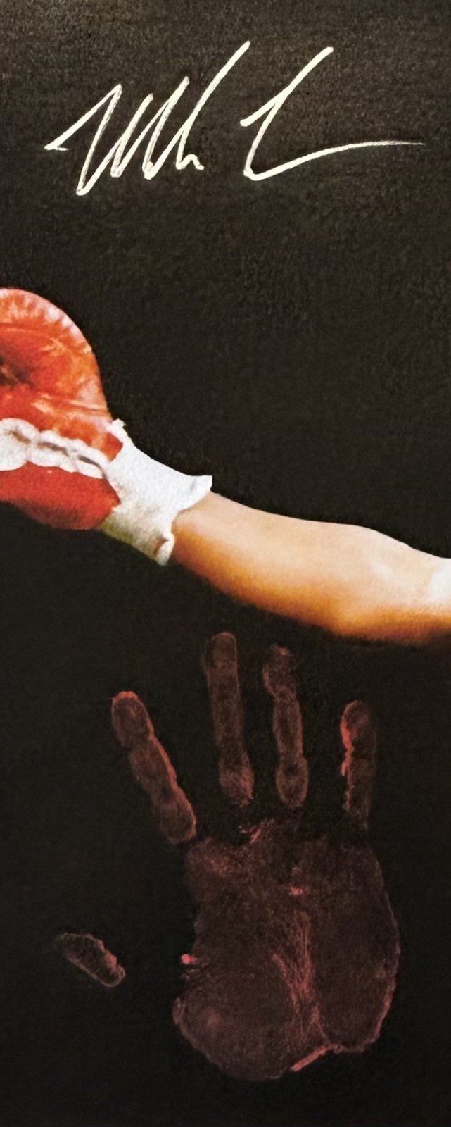 Mike Tyson Original Handprint Unstretched 20x36 Canvas Signed JSA WP276747 Belts - Image 2