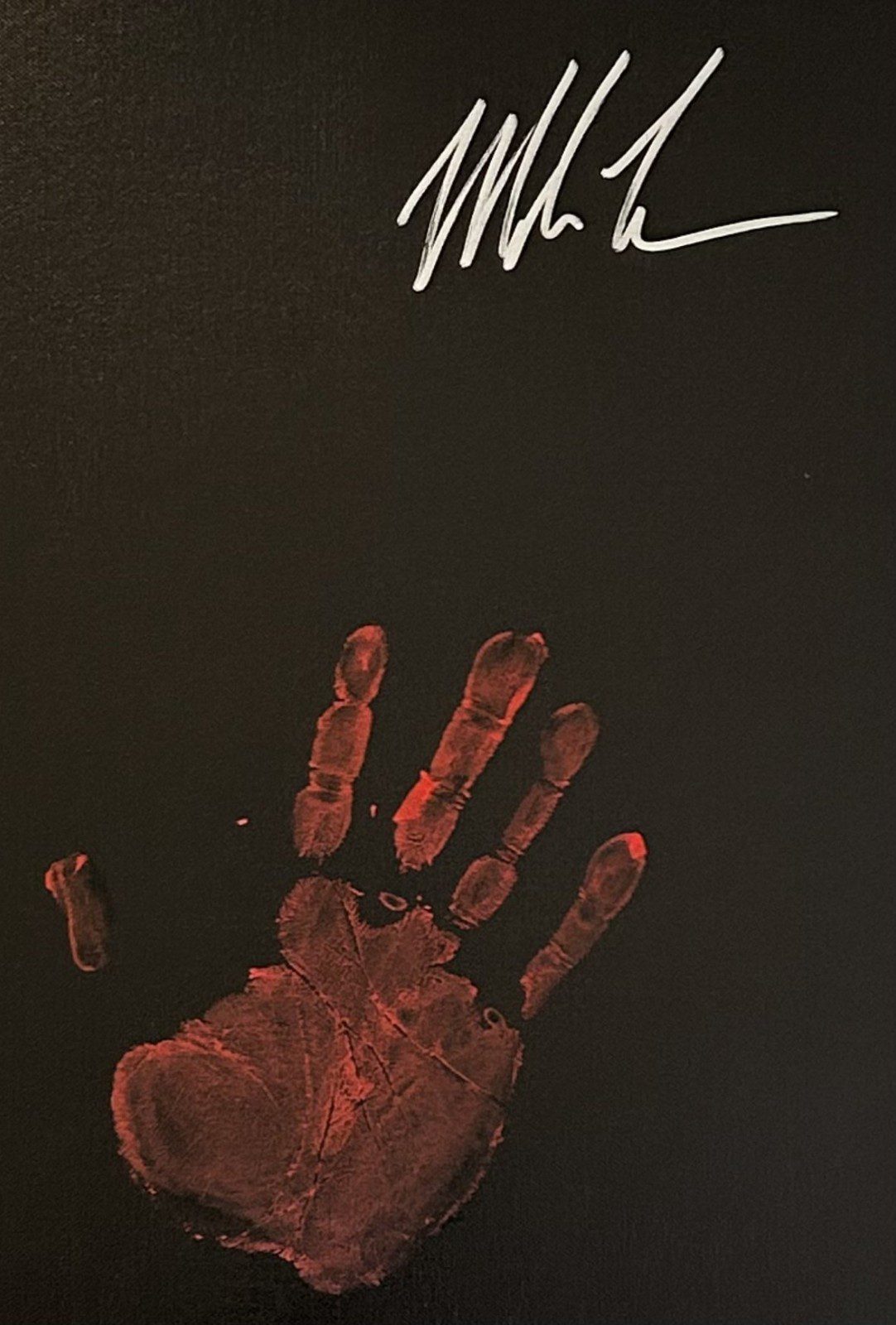 Mike Tyson Original Handprint Unstretched 20x36 Canvas Signed JSA WP276782 COR - Image 2