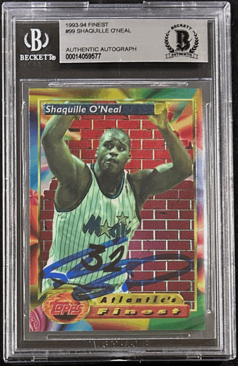 Shaquille Shaq O'Neal Signed 1993-94 Topps Finest Card #99 Beckett 14059577